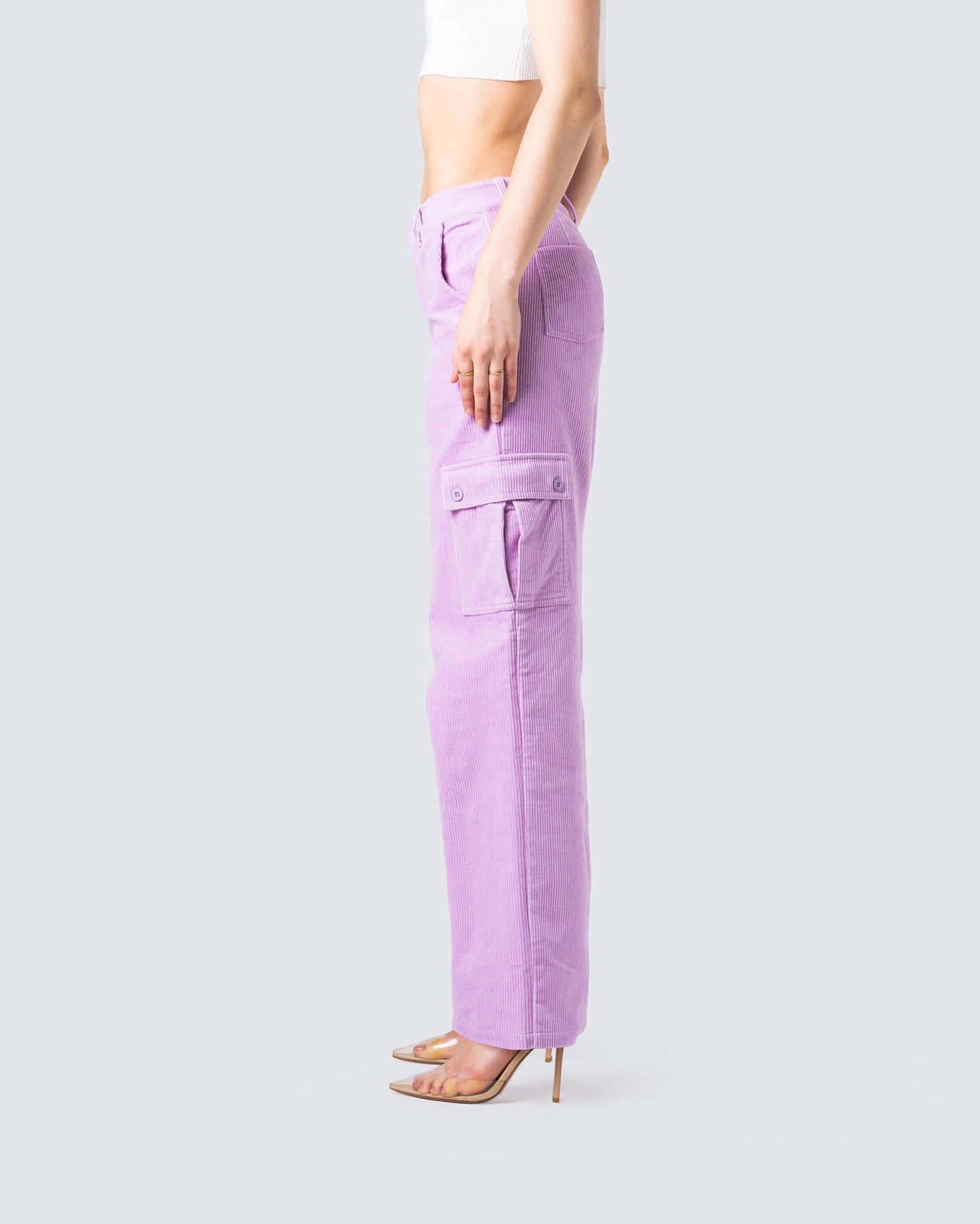Lisa Lavender Corduroy Cargo Pant