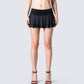 Freya Black Shirred Mini Skirt model front