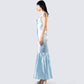 Anya Blue Cowl Low Back Gown