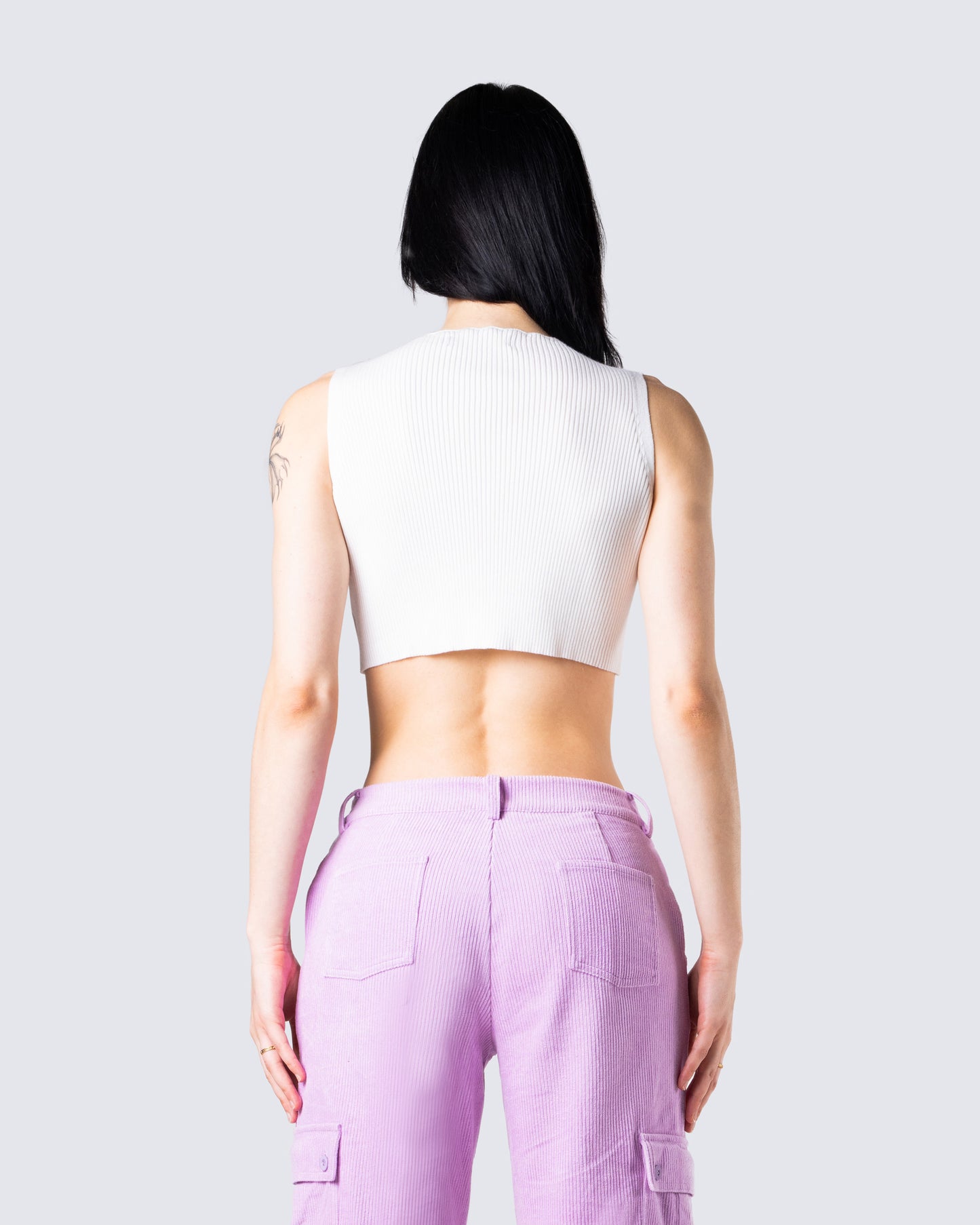 Vita White Cropped Tank