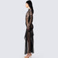 Serena Black Mini Dress and Gloves