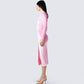 Eira Pink Backless Midi Dress