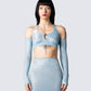 Erika Blue Long Sleeve Top & Shrug model front