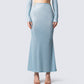 Erika Blue Maxi Skirt model front