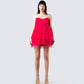 Nelly Hot Pink Tulle Mini Dress model front