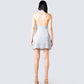 Cinder Grey Halter Mini Dress
