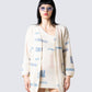 Alicia Ivory Print Mini Cardigan model front