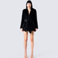 Victoria Black Fur Coat model front