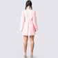 Elvia Pink Pleated Flower Dress