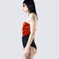 Rae Orange Velvet Strapless Top