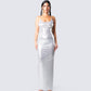Katrina Metallic Fitted Maxi Dress model front