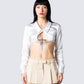 Emilia Ivory Cropped Top model front