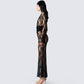 Lilith Black Lace Maxi Dress