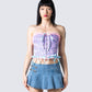 Dolly Blue Sweetheart Corset Top model front