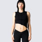 Iva Black Ribbed Cropped Top model front