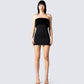Hannah Fur Trim Mini Dress model front