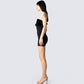 Hannah Fur Trim Mini Dress