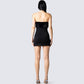 Hannah Fur Trim Mini Dress