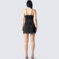 Ivy Black Lace Trim Mini Dress