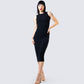 Umbra Black Shimmer Midi Dress