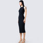 Umbra Black Shimmer Midi Dress