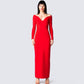 Brooke Red Maxi Dress model front