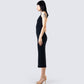 Umbra Black Shimmer Midi Dress