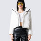 Deandra White Puffer Jacket model front