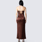 Leana Brown Halter Dress