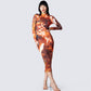 Gwen Renaissance Print Midi Dress