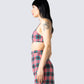 Amanda Multi Plaid Crop Top