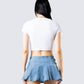 Suvi White Rhinestone Cropped Top