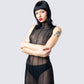 Zeal Black Mesh Bodycon Maxi Dress