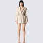 Lillie Vegan Leather Blazer Dress model front