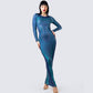 Larisa Body Print Knit Maxi Dress
