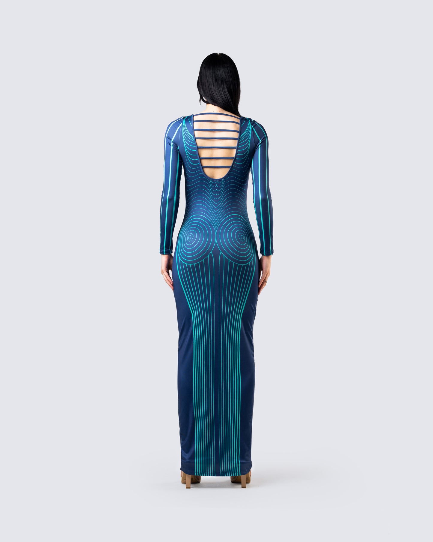 Larisa Body Print Knit Maxi Dress