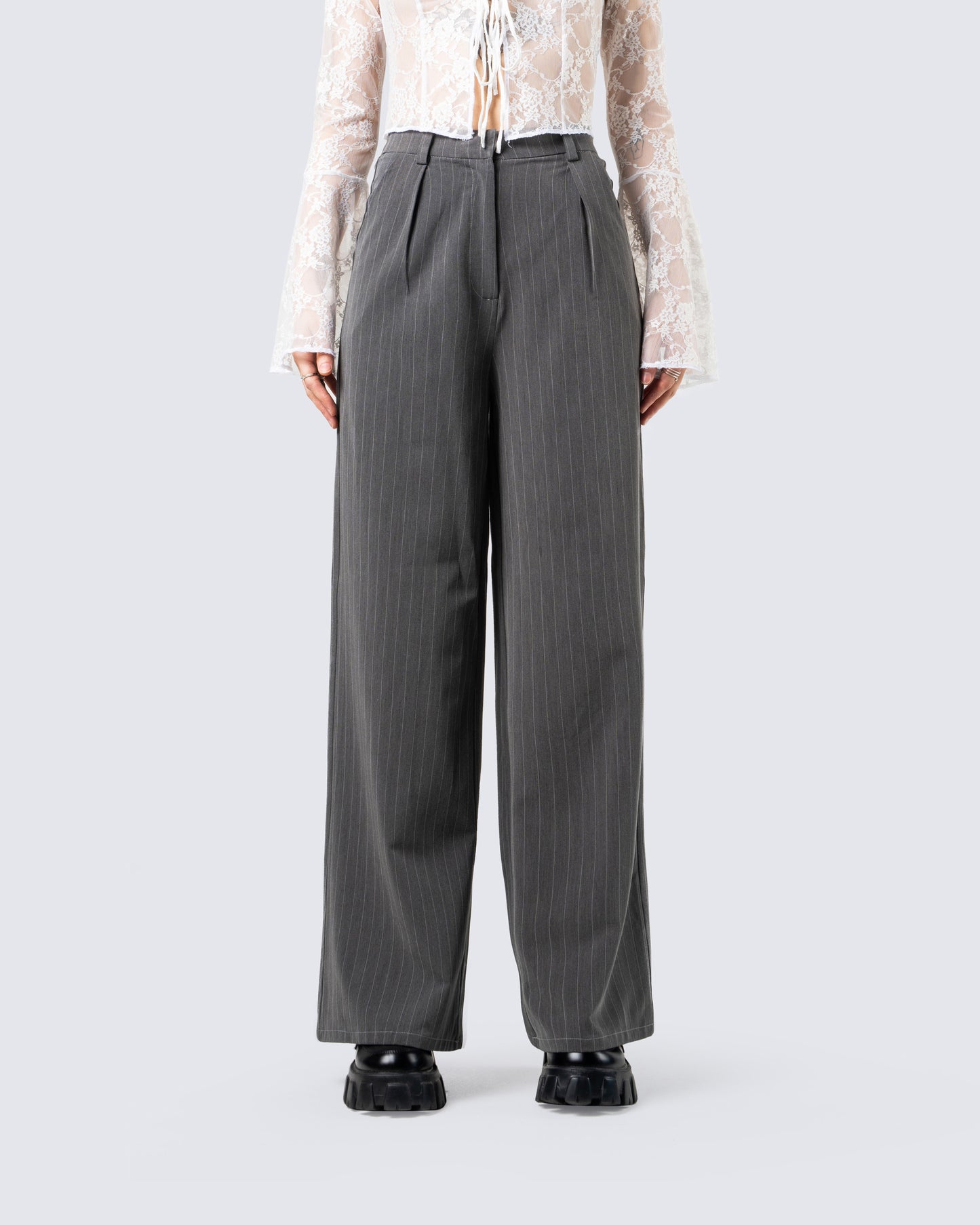 Claire Grey Striped Pant