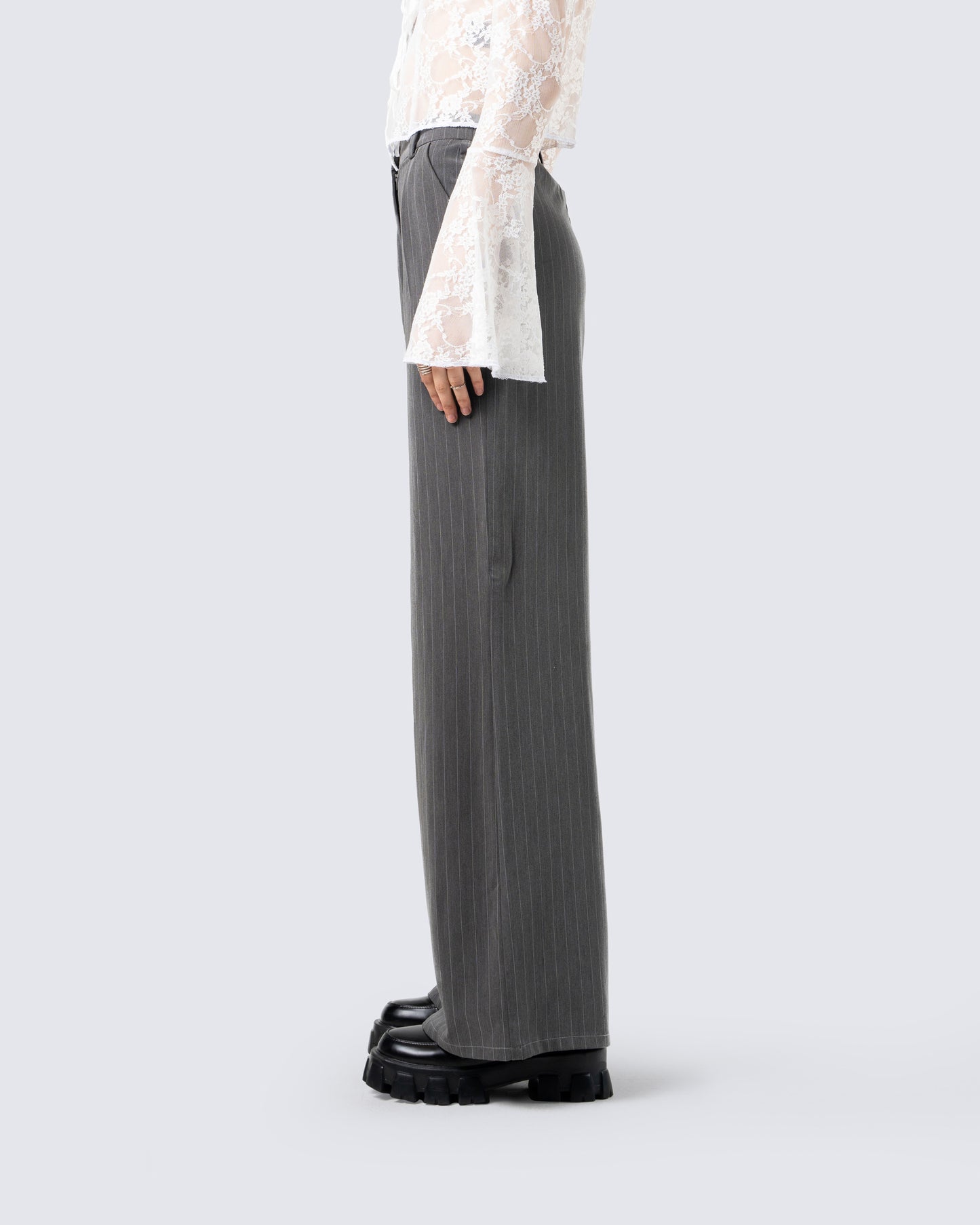 Claire Grey Striped Pant