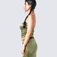 Ayla Olive Green Velvet Tube Top