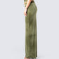 Ayla Olive Green Velvet Maxi Skirt
