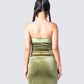 Ayla Olive Green Velvet Tube Top