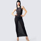 Rosario Black Mesh Maxi Dress