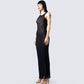 Rosario Black Mesh Maxi Dress