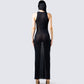 Rosario Black Mesh Maxi Dress
