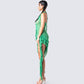 Christine Green Ruffled Mini Dress