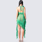 Christine Green Ruffled Mini Dress