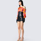 Monica Abstract Print Draped Top