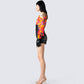 Monica Abstract Print Draped Top