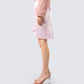 Edith Pink Satin High Low Skirt