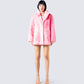 Nicole Pink Vegan Fur Coat model front